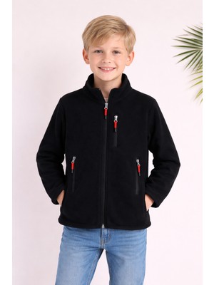 Monox Çocuk Lastik Manşetli Fermuarlı 3 Cepli Unisex Polar Ceket