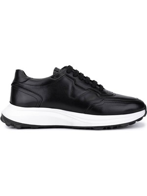 Tamer Tanca Erkek Hakiki Deri Siyah Sneakers & Spor Ayakkabı 864 1082 Erk Ayk SK25-26 Sıyah