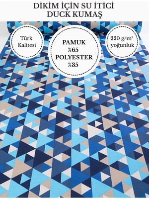 Fabricstown Desenli Su Itici Duck Kumaş | %65 Pamuk %35 Polyester | Masa Örtüsü, Runner ve Döşemelik Kumaş