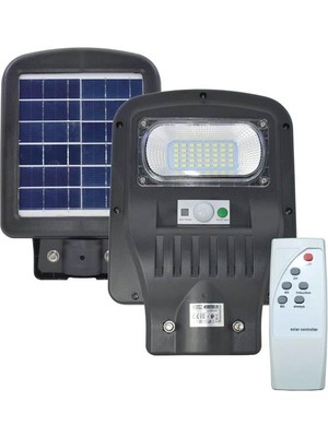 Novytech Horoz 50W Siyah LED Solar Güneş Enerjili Lamba Sokak Armatür Beyaz Işık