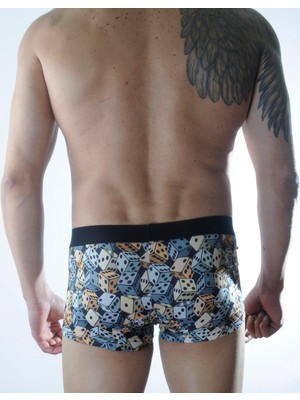 Çamaşır Kenti Erkek Zar Desenli Boxer