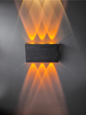 12 Watt Çift Yönlü, Amber Işık, Elektrikle Çalışır Iç ve Dış Mekan Aplik, 12 Watt Amber Işık Armatür