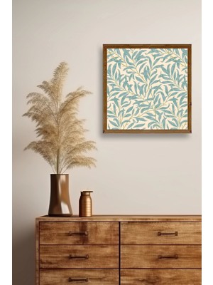 Marsilyan Yaprak Ahşap Çerçeveli Tablo 42 x 42