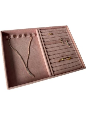 Megass Dekor Rio Model Süet Kumaş Pembe Renk 24/34 cm  Tırnaklı-Sosis Takı Sergileme Standı