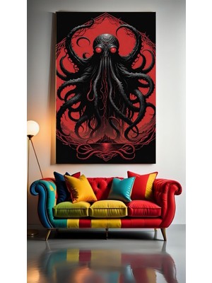 Özkacar Group Ahtapot Karanlığı V1 Ev Duvar Salon Güzellik Salonu Ofis Dükkan Dekorasyon Kanvas Tablo