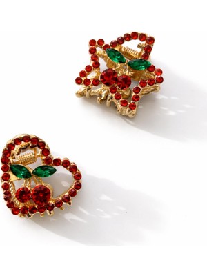 New Obsessions Kiraz Taşlı Mini Mandal Toka 2 Adet