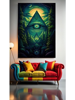 Özkacar Group Acıd Görsel V3 Ev Duvar Salon Güzellik Salonu Ofis Dükkan Dekorasyon Kanvas Tablo