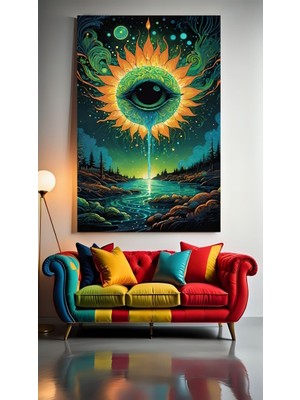 Özkacar Group Acıd Görsel V4 Ev Duvar Salon Güzellik Salonu Ofis Dükkan Dekorasyon Kanvas Tablo