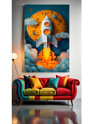 Özkacar Group Çocuk Odası Tasarımları V4 Ev Duvar Salon Güzellik Salonu Ofis Dükkan Dekorasyon Kanvas Tablo