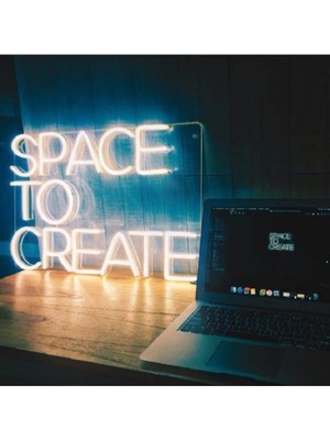 Space To Create Yaratıcı Alan Kreatif Ofis Neon LED Işık Gece Lambası