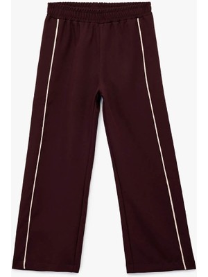 Koton Geniş Paça Biyeli Bordo Kız Çocuk Pantolon 6WKG40034AW