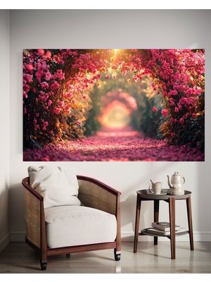 Özkacar Group İç Ferahlatan Pembe Manzaralı Kanvas Tablo Ev Dekorasyon Hediyelik Duvar Süsü