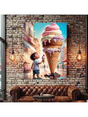 Özkacar Group Dondurma V6 Cafe Restorant Dükkan Dekorasyon Kanvas Tablo