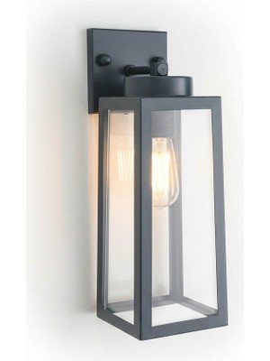 Alüminyum Dış Mekan Duvar Apliği IP44 Şeffaf Cam