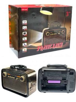 Bi Seyyar Müzik Kutusu Bluetooth Bağlantılı El Fenerli Nostaljik Tasarım Radyo