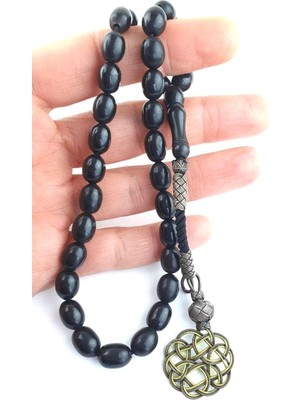 Gümüş Kazaz Püsküllü  Kehribar Tesbih