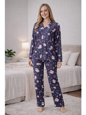 Pemilo Kadın 0472 Süet Uzun Kol Pijama Takımı