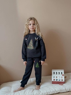 Yiğit Butik Yılbaşı Baskılı Kız Çocuk Alt Üst Takım
