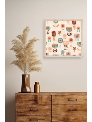 Marsilyan Çiçekler Ahşap Çerçeveli Tablo 42 x 42