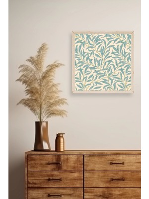 Marsilyan Yaprak Ahşap Çerçeveli Tablo 42 x 42