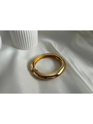 Huma Butik Takı Aksesuar Gold Renk Modern Kelepçe Bileklik
