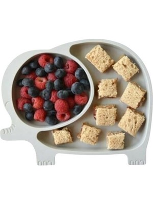 Marsilyan Bebek ve Çocuk Için Sevimli Fil Model Desenli Yemek Bebek Mama Kabı Bölmeli Tabak