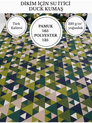 Fabricstown Desenli Su Itici Duck Kumaş | %65 Pamuk %35 Polyester | Masa Örtüsü, Runner ve Döşemelik Kumaş