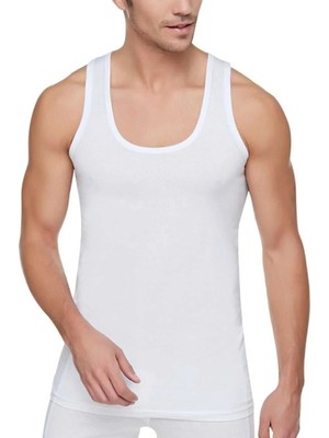 Tutku Erkek Beyaz Atlet 12 Lı Paket %100 Pamuklu-Beyaz-4xl