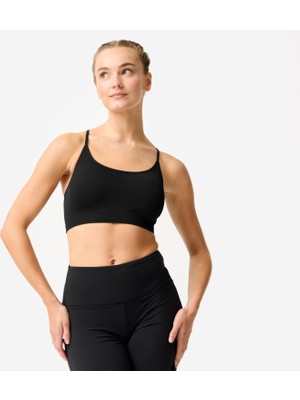 Decathlon Ribanalı Sporcu Sütyeni - Siyah