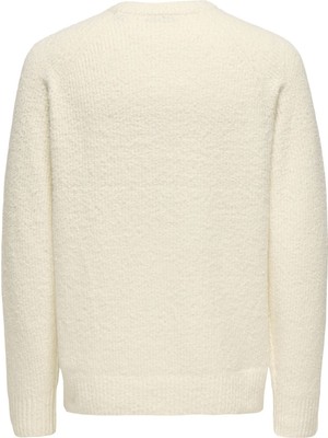 Only & Sons Onsdale Lıfe Rlx Ls Raglan Knıt Erkek Beyaz Kazak - 22035118