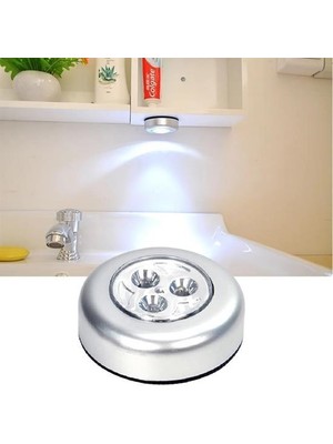 İlk El Grup Kablosuz Spot Pilli Dokunmatik LED Lamba 3 Ledli Dolap Lambası