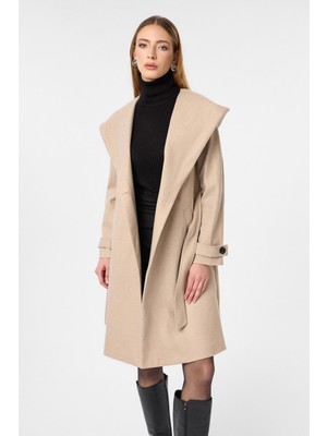 Tiffany & Tomato Kapüşonlu Kaşe Kaban