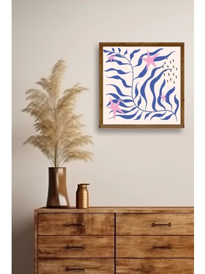Marsilyan Yaprak Ahşap Çerçeveli Tablo 42 x 42