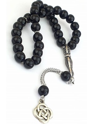 Oniks Taşlı Çelik Imameli Tasarım Tesbih