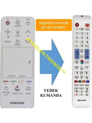 Ata Elektronik Samsung Uyumlu Tüm Akıllı Sihirli Mouseli Smart Hd Kumanda Yerine  Kumanda Beyaz