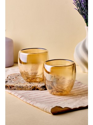 Perotti Amber 2'li Çift Cidarlı Espresso Cup 80 ml