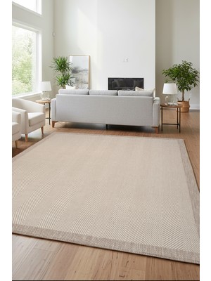 Yeni Nesil Çerçeveli Sisal Yumuşak Dokuma Kilim Kaymaz Pamuk Taban Bordürlü Halı