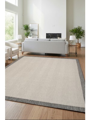Yeni Nesil Çerçeveli Sisal Yumuşak Dokuma Kilim Kaymaz Pamuk Taban Bordürlü Halı