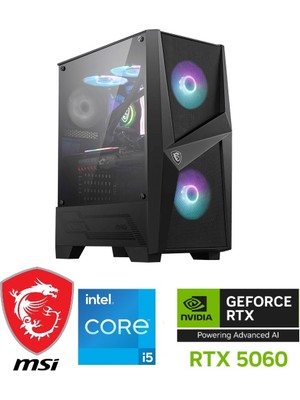 MSI Gaming Pc Ddr5 / 8 GB RTX-5060 / 14.nesil İ5-14400F / 16 GB Ddr5 Ram / 1 Tb M.2 SSD / WİN11 Pro