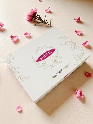 Bella Home Kristal Çift Kişilik Ranforce Nevresim Takımı - 4 Parça - %100 Pamuk - Orijinal Lüks Kutu