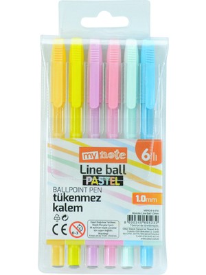 Mynote Line Ball Pastel 6’lı Tükenmez Kalem Seti