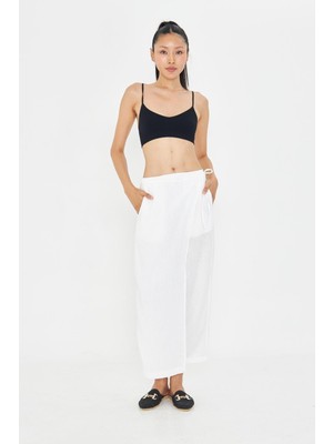 Tiffany & Tomato Etek Detaylı Keten Görünümlü Pantolon