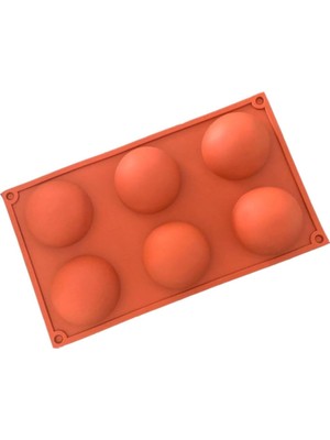 Silikon Kek Kalıp 6 Lı Yarım Küre Kahverengi ECMELNM248