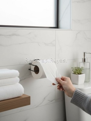 Renk Yapı Rüyası Yapışkanlı Tuvalet Kağıtlığı Tutacağı Askısı Mat Siyah Metal Tuvalet Kağıtlık