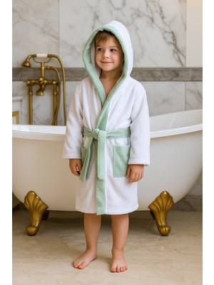 Tekstil Stokları Dokulu Çocuk Bornozu Bambu Penye Iplik Mükemmel Kalite Uzun Yıllar Yumuşak Kalır Suyu Çabuk Emer