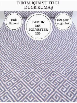 Fabricstown Desenli Su Itici Duck Kumaş | %65 Pamuk %35 Polyester | Masa Örtüsü, Runner ve Döşemelik Kumaş