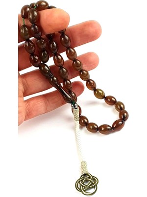 Kehribar Gümüş Kazaz Püsküllü Koleksiyon Tesbih