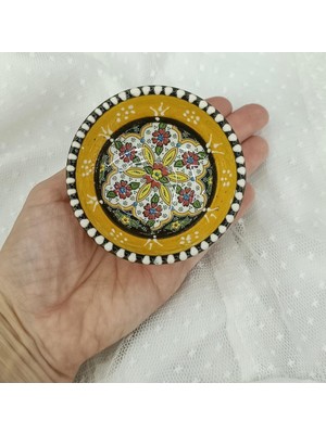Çini Sarı 8 cm Çerezlik Kase Sosluk Sunumluk Kahvaltılık 1 Adet