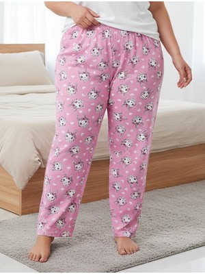 Erdenay Tekstil Büyük Beden Pamuklu Kışlık İçi Şardonlu İki İplik Pijama Altı