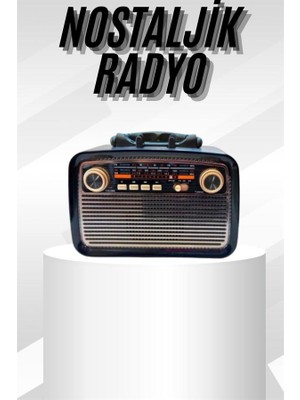 Bi Seyyar Müzik Kutusu Bluetooth Bağlantılı El Fenerli Nostaljik Tasarım Radyo